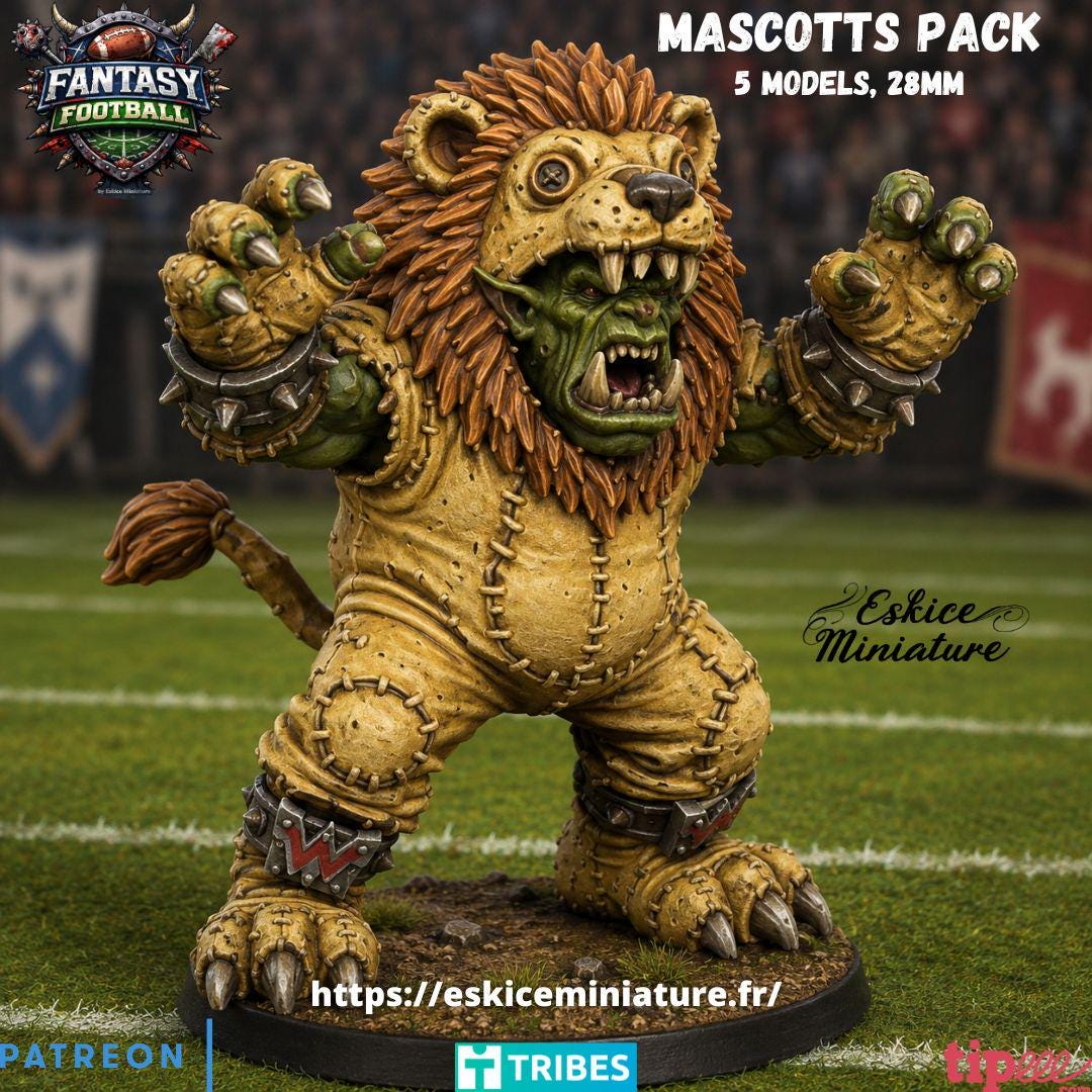 Fantasy Football Mascots Pack 5 Models Highland Miniatures Various Scales