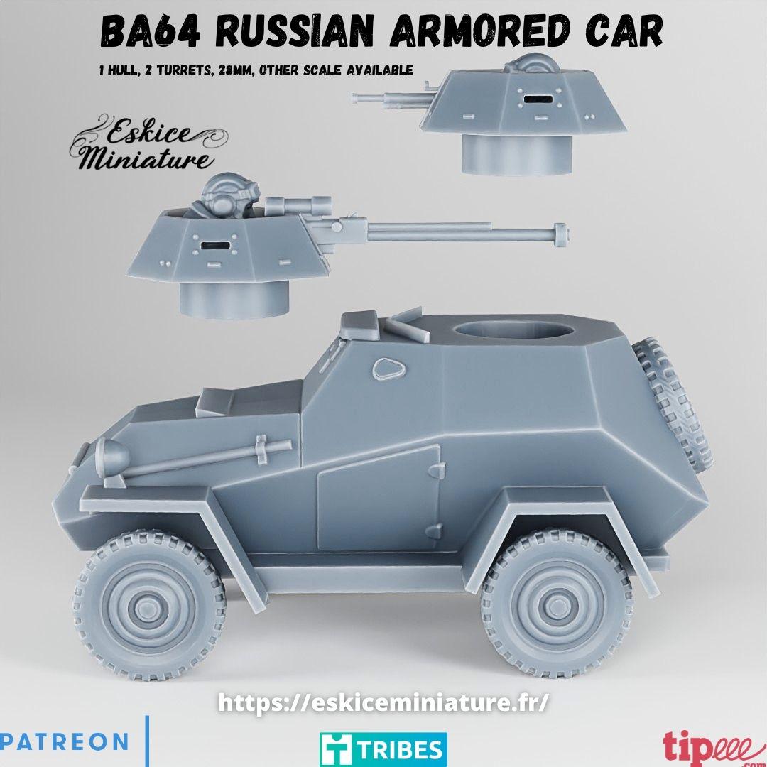 WWII Soviet BA 64 Armoured Car Various Scales Historical Wargaming