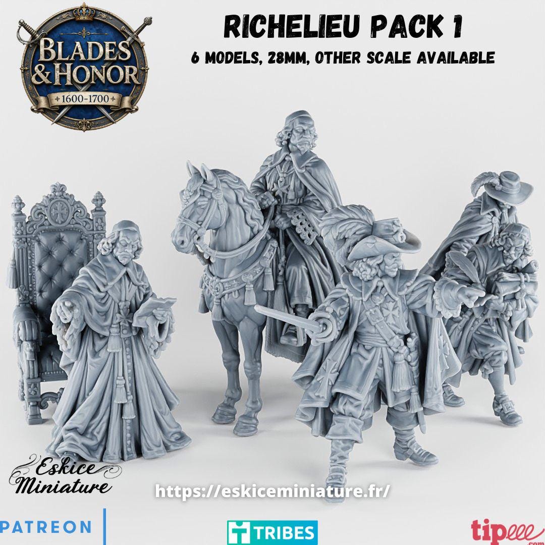French Cardinal Richelieu Set (4 models) Various Scales Historical Wargaming