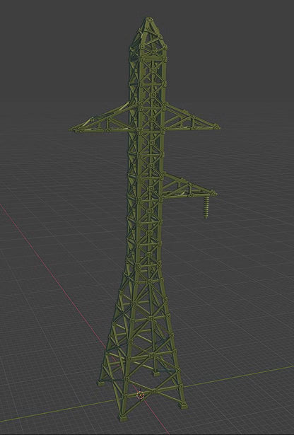 Wargaming Terrain High Voltage Power Line Mast (over 50cm tall in 1/56 scale) Various Scales Historical Wargaming