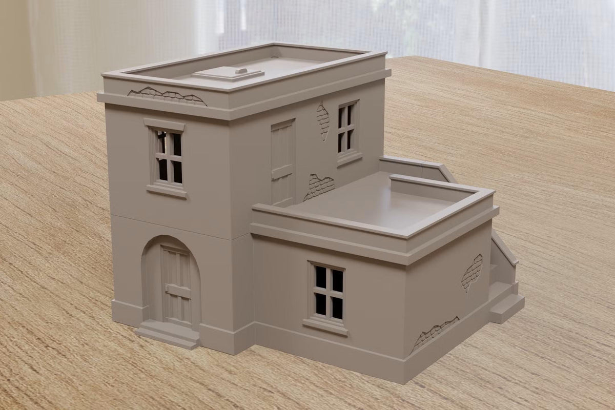 Wargaming Terrain WWII Tobruk Urban Building DST1 Various Scales Historical Wargaming