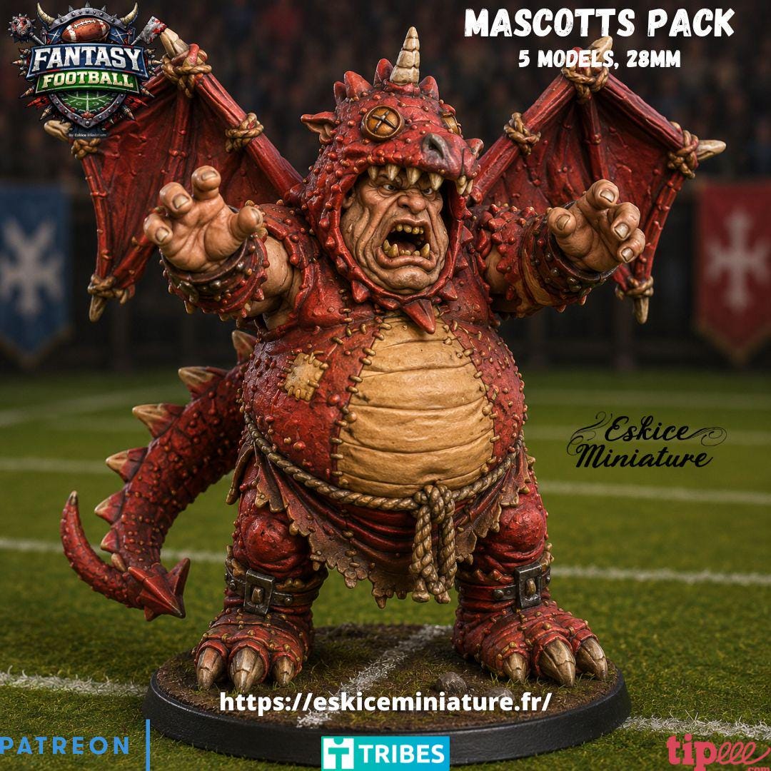 Fantasy Football Mascots Pack 5 Models Highland Miniatures Various Scales