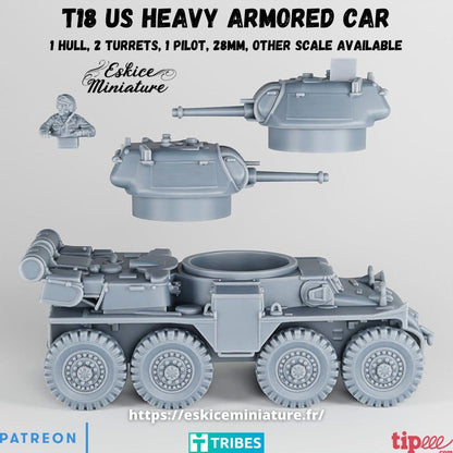 WWII US T18 Boarhound Armoured Car Variants Various Scales Historical Wargaming