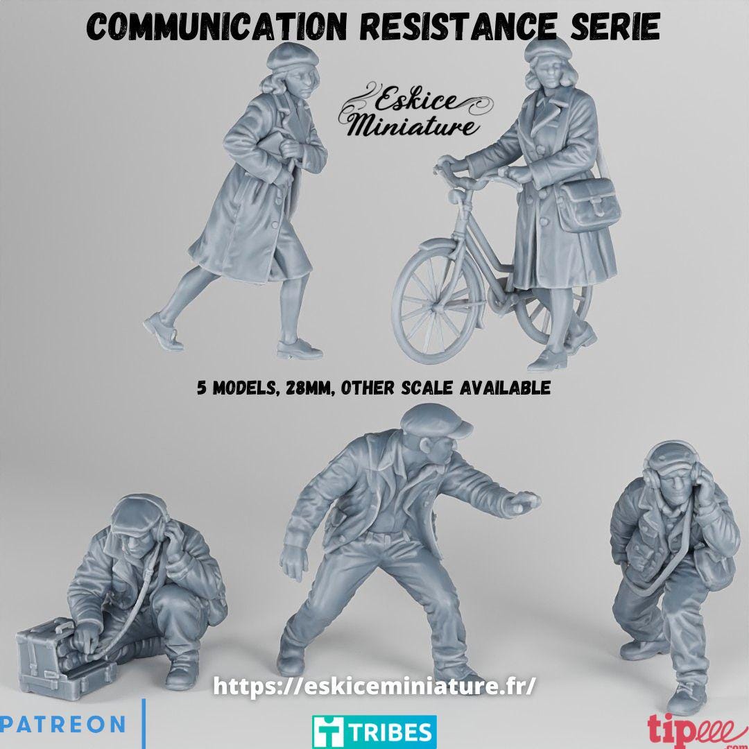 WWII Resistance Liaison Officers Set (5 models) Various Scales Historical Wargaming