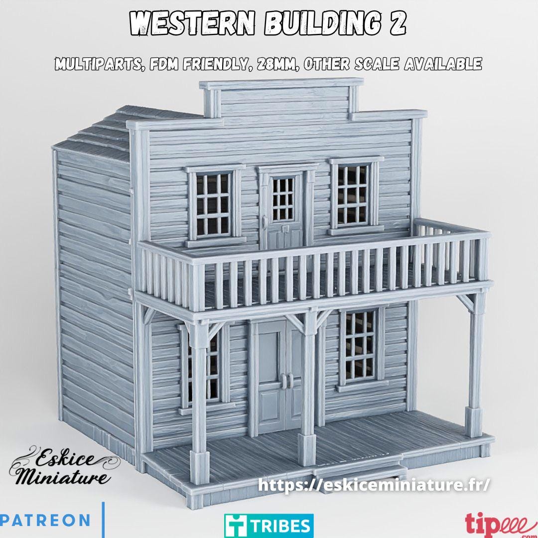 Wargaming Terrain Wild West Building 2 Various Scales Historical Wargaming