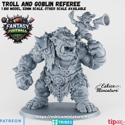 Fantasy Football Troll and Goblin Referee Set Highland Miniatures Various Scales