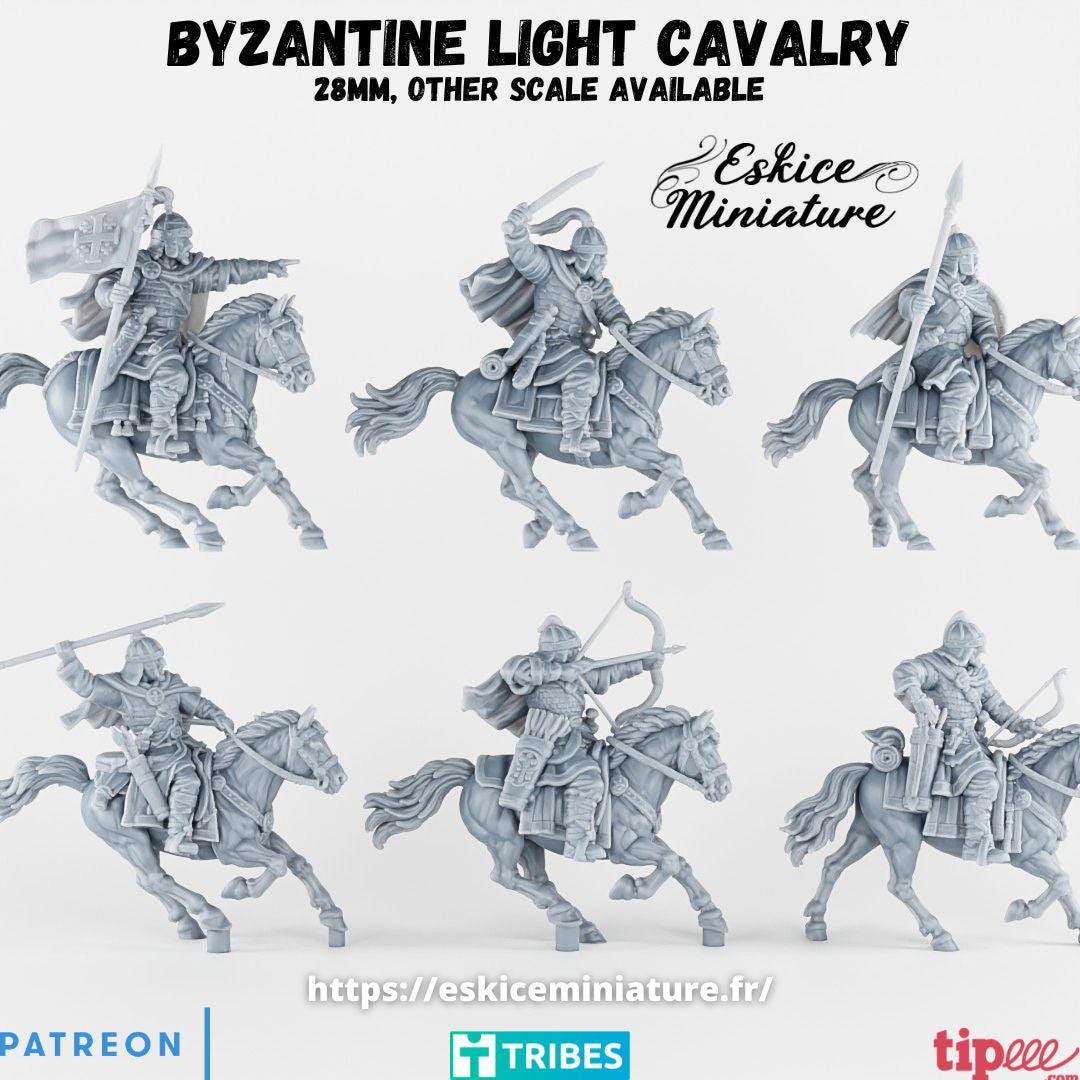 Ancient Byzantine Empire Light Cavalry (10 models) Crew Various Scales Historical Wargaming